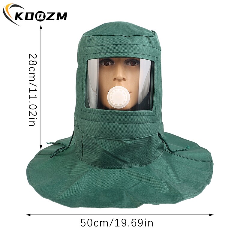 1PCS Висококачествена промишлена защита на труда Платнена пясъкоструйна качулка против вятър и удар, лека бластираща полираща маска