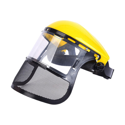 Защитна PVC защитна маска, монтирана на главата, против пръскане на трева, маска против прах за рязане на шапки, избягвайте маска за защита на екрана на лицето