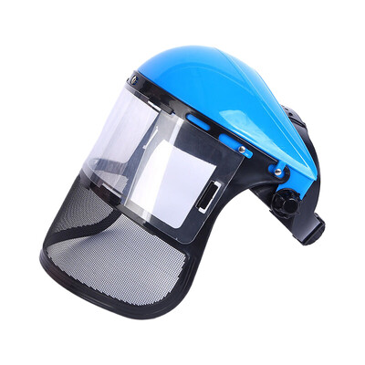 Защитна PVC защитна маска, монтирана на главата, против пръскане на трева, маска против прах за рязане на шапки, избягвайте маска за защита на екрана на лицето