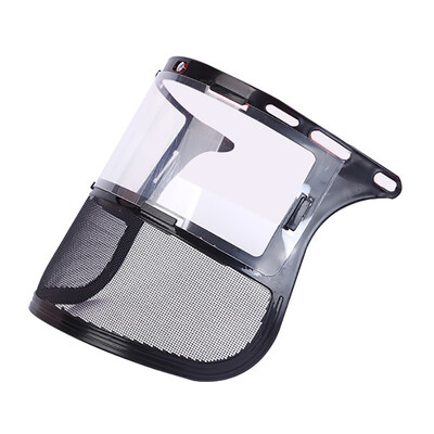 Защитна PVC защитна маска, монтирана на главата, против пръскане на трева, маска против прах за рязане на шапки, избягвайте маска за защита на екрана на лицето