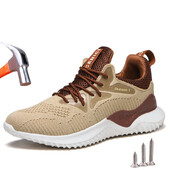 Работни защитни обувки за мъже Леки защитни работни маратонки Стоманени дамски обувки на пръстите Защитни ботуши против разбиване и пиърсинг