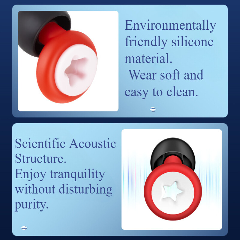 Кръгли безшумни тапи за уши за силиконови тапи за уши за удобно плуване, намаляване на шума в ушите и звукоизолиращи тапи за уши