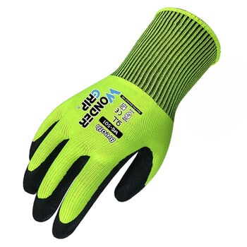 Γάντι εργασίας κήπου Nylon Spandex Fluorescent Green Nitrile Micro Foam Flower Garden Safety Gands