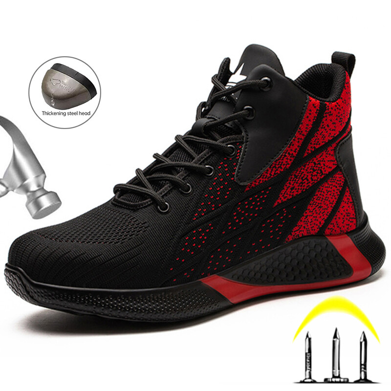 Cizme de lucru Pantofi de siguranță cu vârf de oțel Bărbați, femei, pantofi de lucru, pantofi de sport, pantofi ușori, anti-punctură, pentru bărbați, cizme indestructibile