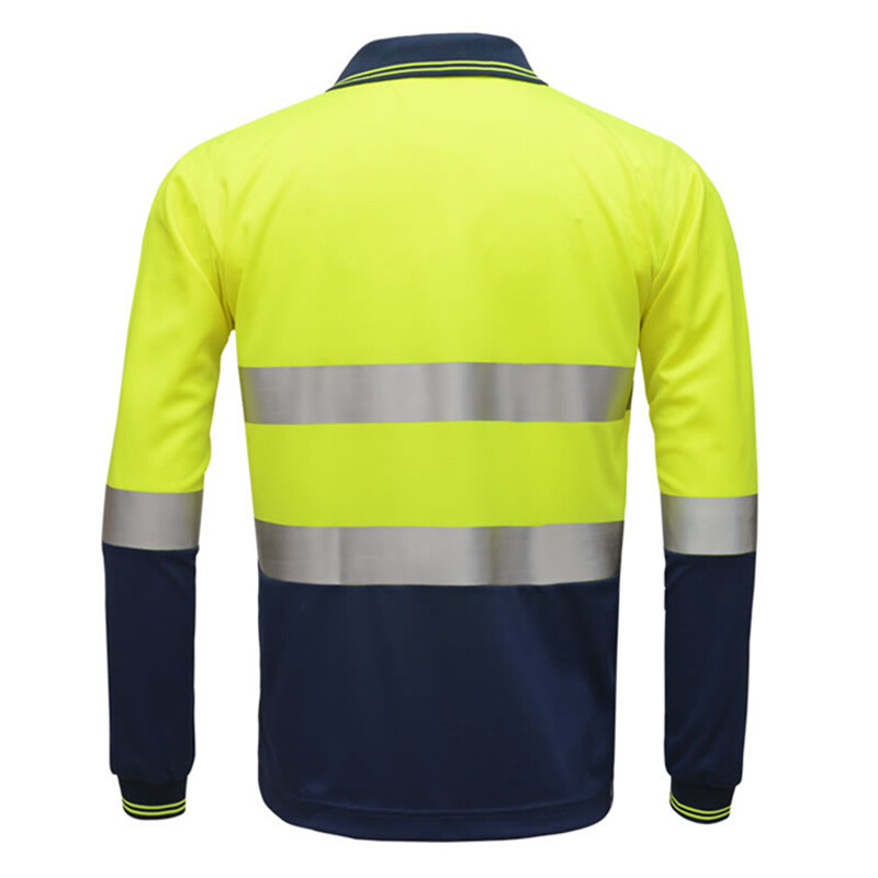 Meeste polosärgid Hi Vis hästi nähtavad peegeldavad pikkade varrukatega tööriiete särk Kahes toonis meeste särk
