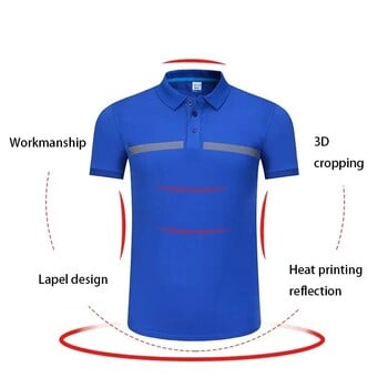 Safety Polo T-shirt για εργασία Ρούχα εργασίας υψηλής ανακλαστικότητας με ικανότητα αναπνοής και απορρόφησης ιδρώτα Λεπτή σχεδίαση ανθεκτική στη φθορά