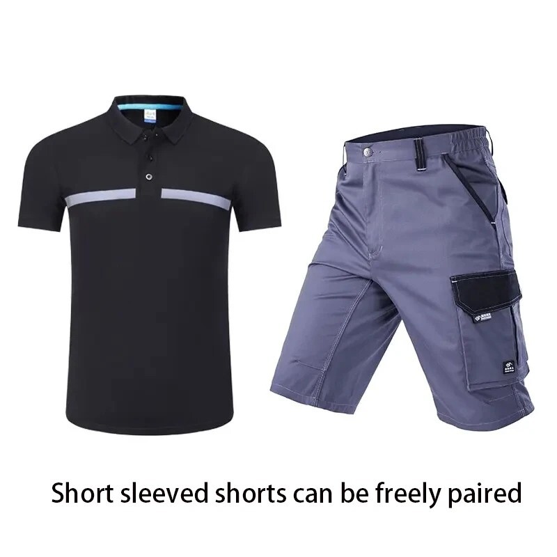 Ohutuspolo-T-särk töötamiseks Helgestipeegeldavad tööriided, millel on hingav ja higineelduv õhuke kulumiskindel disain