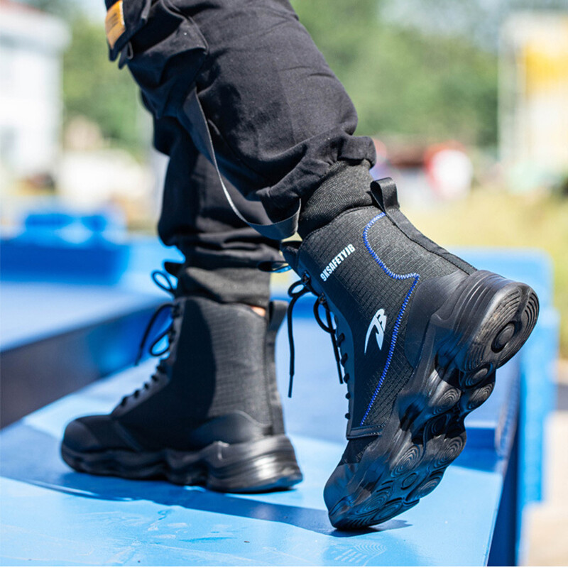 Visoke muške zaštitne cipele Radne tenisice otporne na probijanje Lagane radne cipele Muške cipele s čeličnim prstima Zaštitne čizme Indestructible Sh