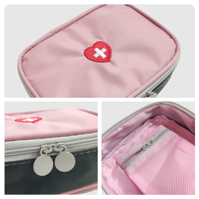 Tuščias mini buitinis pirmosios pagalbos rinkinio krepšys Kelioninis nešiojamasis medicinos paketas Skubios pagalbos rinkinys Krepšiai vaistų laikymui Mažas organizatorius