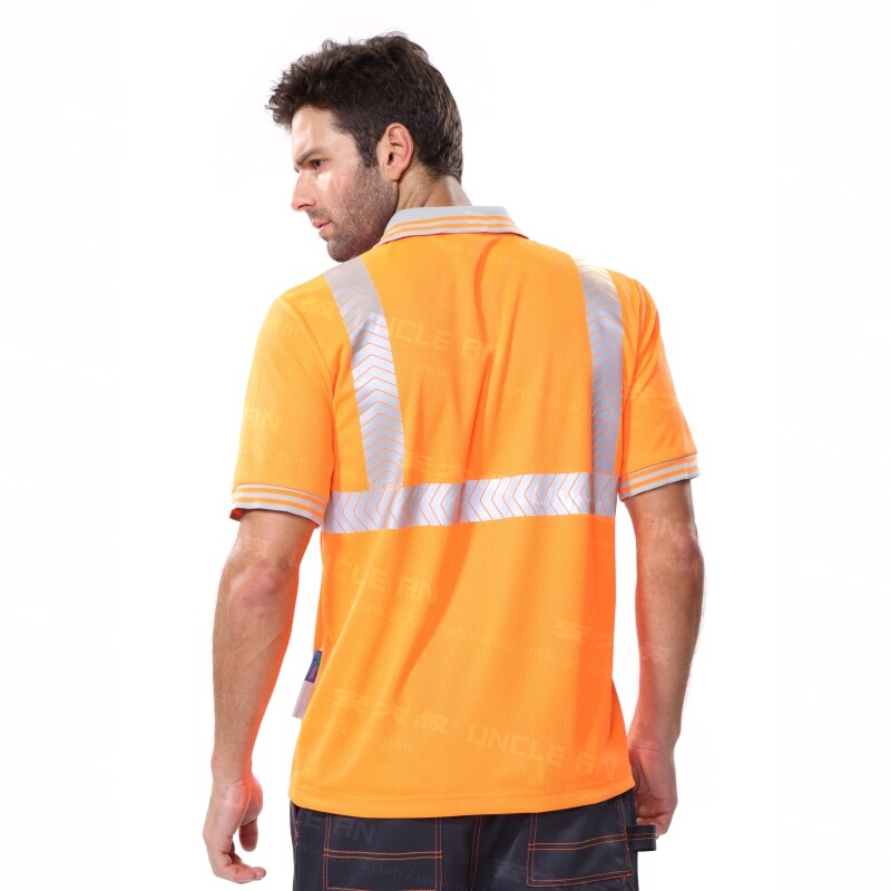 oranž särk mees hi vis t särk töötuba särk meeste mehaanik triibuline särk polo turvalisus helkur t särk meeste