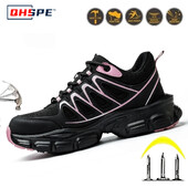 Modes drošības apavi Sieviešu darba kedas strukturēti apavi pneimatiski necaurlaidīgi aizsargapavi darba zābaki tērauda purngalu apavi