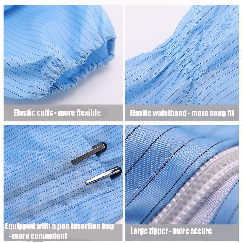 Vienetiniai kombinezonai Švarūs drabužiai Kapotas Švarus kambarys Drabužiai Švarus maistas Dulkėms atsparūs dažai Darbo drabužiai Unisex apsauginiai kombinezonai