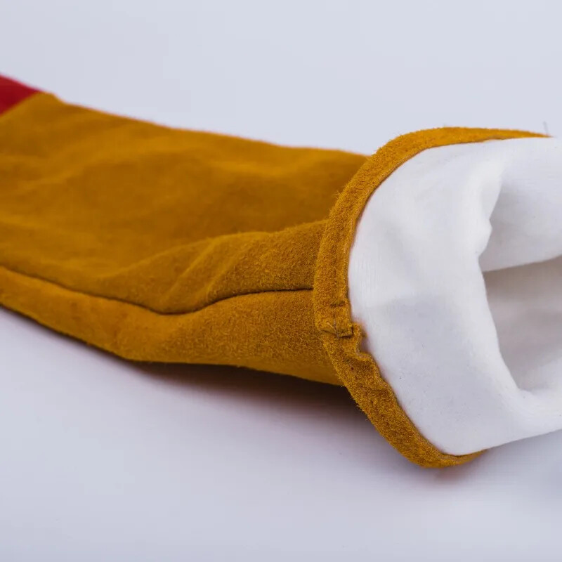 23,6-инчови кожени ръкавици за заваряване с дълги ръкави, топлоустойчиви ръкавици за печка и барбекю, устойчиви на пробиване ръкавици за Gard