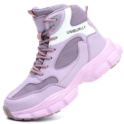 Cizme de lucru Pantofi confortabili de siguranță pentru construcții Pantofi de muncă pentru femei Pantofi de protecție antiderapant anti-zdrobire Pantofi cu vârf de oțel