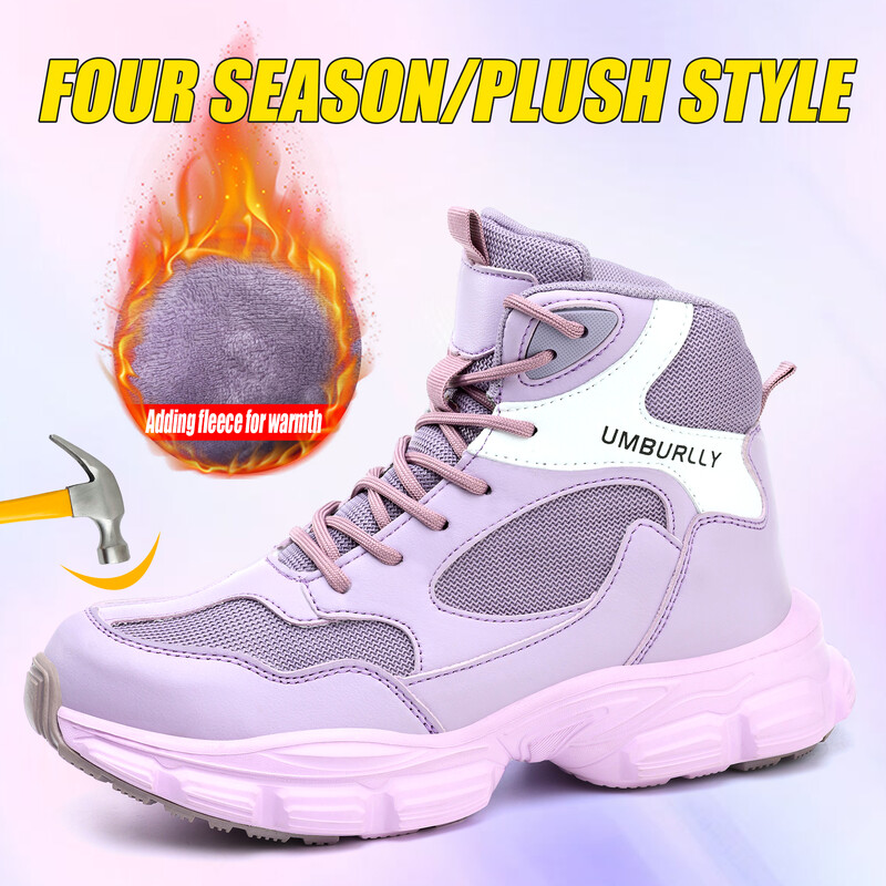 Cizme de lucru Pantofi confortabili de siguranță pentru construcții Pantofi de muncă pentru femei Pantofi de protecție antiderapant anti-zdrobire Pantofi cu vârf de oțel