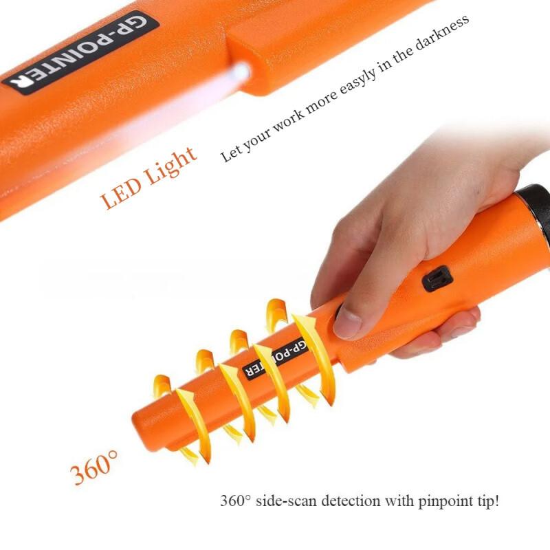 Pinpointer Detektor metala GP Pointer Profesionalni 360° Gold Finder Ručni lovac na blago sonde Pozicione šipke IP68 Vodootporan