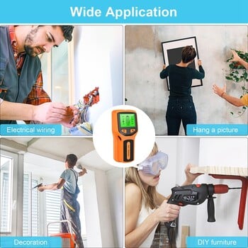 Ανιχνευτής μετάλλων 5 σε 1 Find Metal Wood Studs Live Wire Detect Wall Scanner Ανιχνευτής τοίχου ανιχνευτή ηλεκτρικού κουτιού Finder