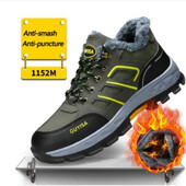 Cizme de iarnă pentru bărbați, pantofi de muncă, pantofi de siguranță, pantofi de alpinism anti-punctură, vârf de oțel, cizme de lucru, anti-spărtură, pantofi indestructibili