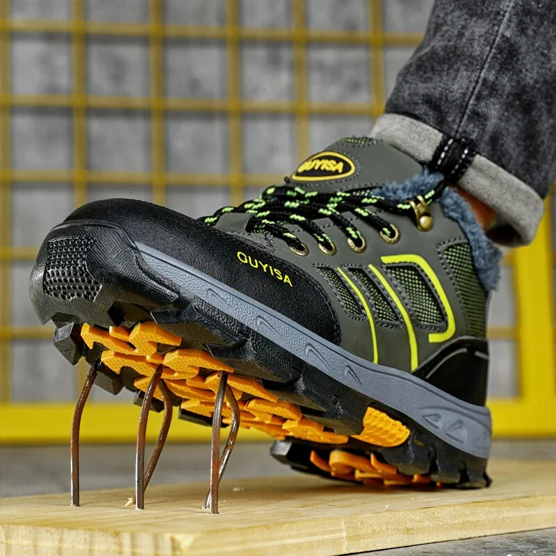 Cizme de iarnă pentru bărbați, pantofi de muncă, pantofi de siguranță, pantofi de alpinism anti-punctură, vârf de oțel, cizme de lucru, anti-spărtură, pantofi indestructibili