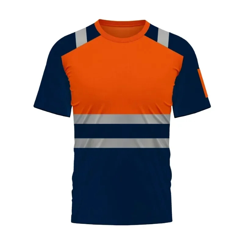 Ljetna sigurnosna radna majica Ljetne prozračne radne majice Cast T-shirt brzo sušenje, upijanje znoja Visoka vidljivost Prevelika odjeća