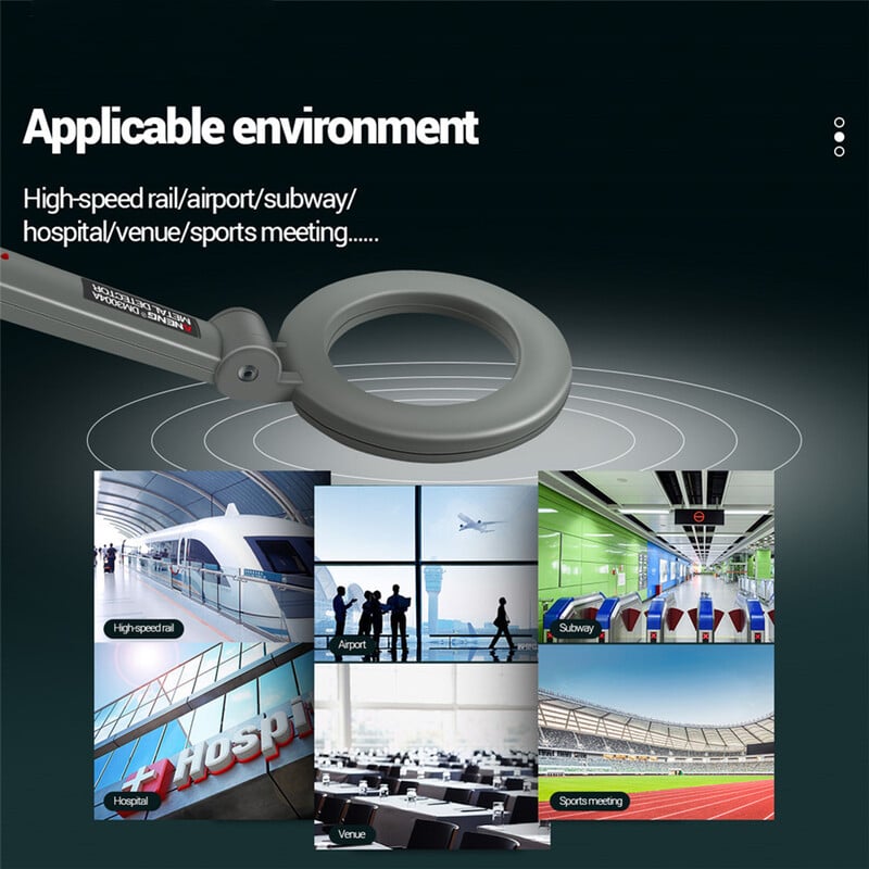 Metalo detektorius, rankinis saugos skaitytuvas, saugos tikrinimo prietaisas, jautrus paieškos ritės pagrindinis blokas, metalo detektorius oro uoste