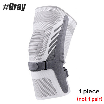 Sport põlvekaitsmete kompressioonjala varrukas – põlvetugid külgmiste stabilisaatorite ja põlvekedra kõõluse rihmaga põlvevalu, meniski rebenemise korral