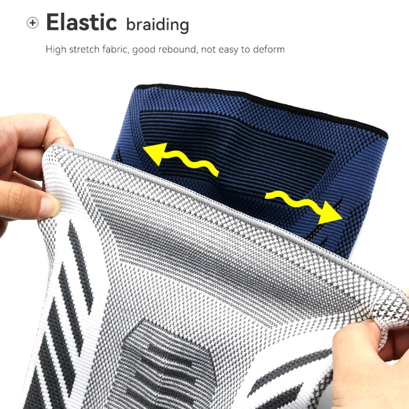 Sport põlvekaitsmete kompressioonjala varrukas – põlvetugid külgmiste stabilisaatorite ja põlvekedra kõõluse rihmaga põlvevalu, meniski rebenemise korral