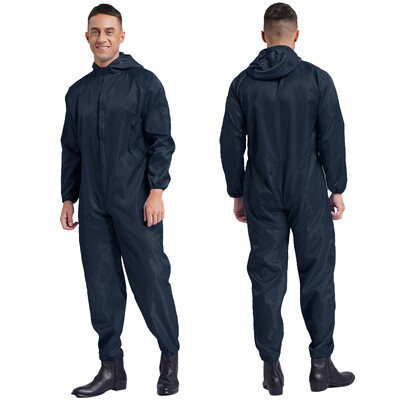 Täiskasvanute antistaatiline tolmukindel töökostüüm, massiivne kapuutsiga kombinesoonid, töökoja mehaaniku vormipihustiga kattega bodid