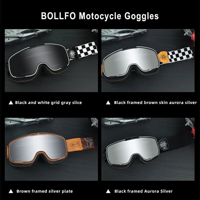 Ochelari de protecție vintage pentru motociclete Ochelari pentru cască de motocross Protecție UV Ochelari de protecție pentru ciclism Ochelari de soare pentru curse în aer liber