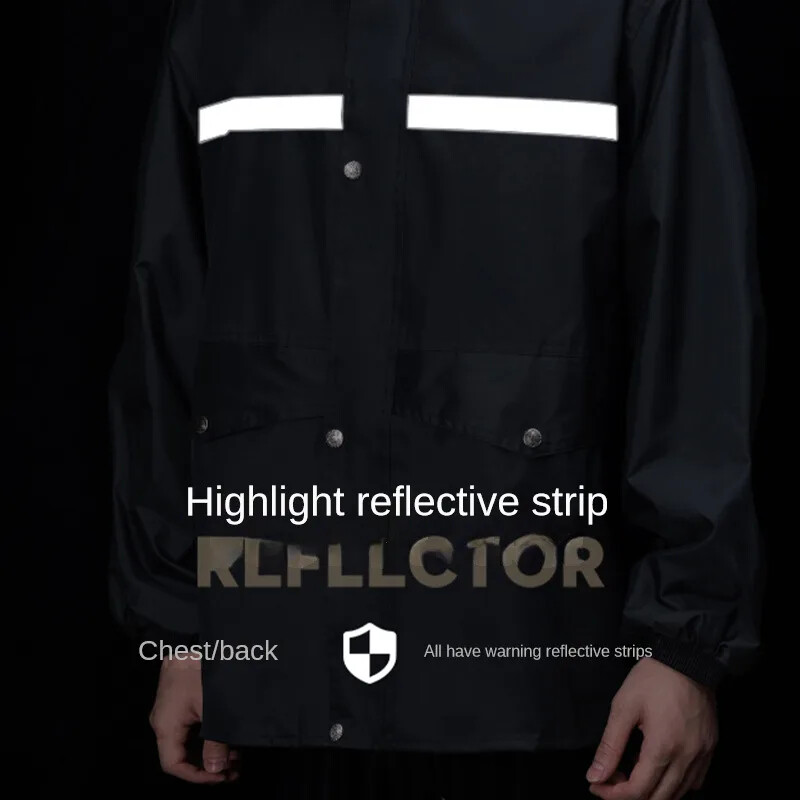 Vihmamantel ja vihmapüksid kogu kehale mõeldud vihmatormi ennetav elektrijalgratta mootorratta kaasavõetav sõitmine helkurga lõhestatud vihmamantel