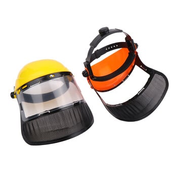 Καπέλο για κράνος ασφαλείας Trimmer Garden Grass with Full Face Mesh Protective Mask for Logging Brush Cutter Forestry Protection