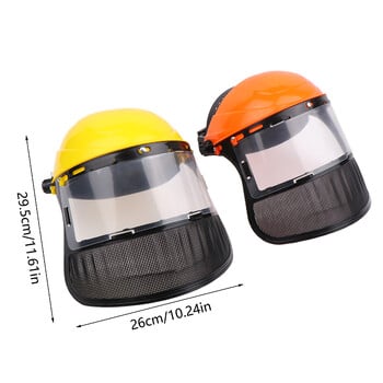 Καπέλο για κράνος ασφαλείας Trimmer Garden Grass with Full Face Mesh Protective Mask for Logging Brush Cutter Forestry Protection