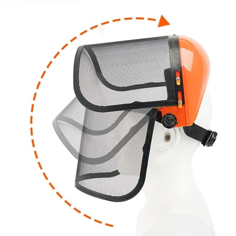 Uus metallvõrgust mootorsae kiiver reguleeritav käsnvooder võrk näokaitse hingav pritsmekaitse kaitsemask õues