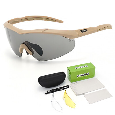 3 objektiiviga taktikaliste kaitseprillide komplekt Tuulekindel tolmukindel CS sõjalised kuulikindlad päikeseprillid Mootorratta mägironimisprillid