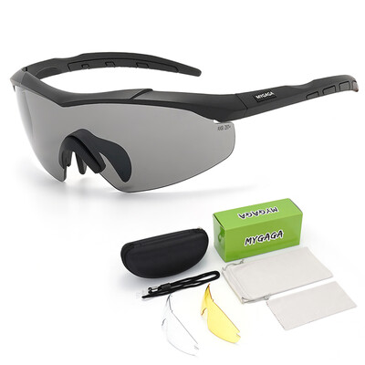 3 objektiiviga taktikaliste kaitseprillide komplekt Tuulekindel tolmukindel CS sõjalised kuulikindlad päikeseprillid Mootorratta mägironimisprillid