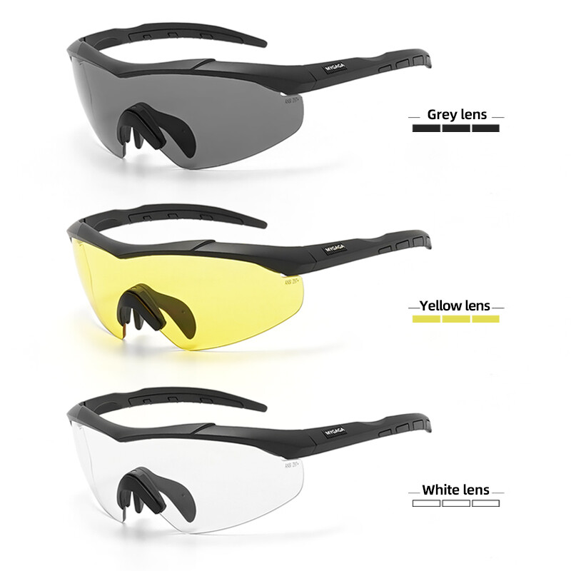 3 objektiiviga taktikaliste kaitseprillide komplekt Tuulekindel tolmukindel CS sõjalised kuulikindlad päikeseprillid Mootorratta mägironimisprillid