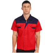 Uniforme de atelier pentru bărbați, bloc de culoare, cu mânecă scurtă, cu fermoar, jachetă de lucru, topuri, costum de mecanic industrial, cu buzunar