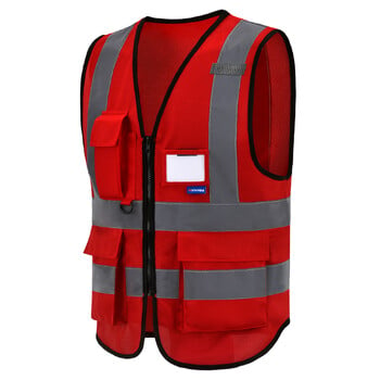 AYKRM 21 Έγχρωμο (XS-8XL) Hi Vis Viz Ανακλαστικό με φερμουάρ υψηλής ορατότητας γιλέκα ασφαλείας Γιλέκα για ρούχα εργασίας