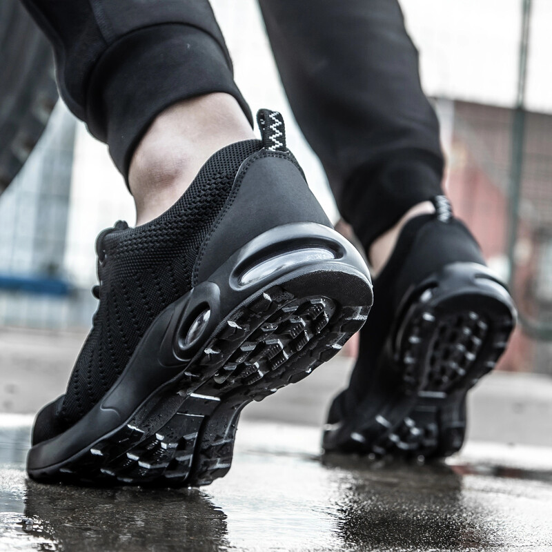 Pretduršanas drošības aizsargapavi gaisa spilveni darba kedas tērauda purngaliem darba apavi Vīriešu sieviešu drošības apavi Viegli elpojoši