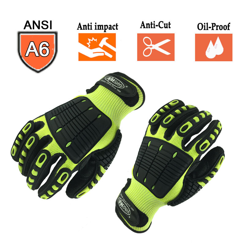 Антивибрационни работни ръкавици с HPPE Устойчиви на рязане Маслоустойчиви работни ръкавици за механика