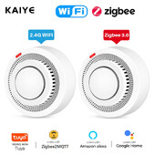 Tuya WiFi Zigbee dūmų detektorius, signalizacijos jutiklis Smart Home Security Priešgaisrinė apsauga Smart Life APP Darbas su Alexa Google Assistant