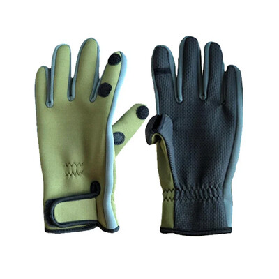 Mănuși calde anti-alunecare, respirabile, Pescuit, Ciclism, Pescuit, Iarnă, pentru bărbați, apă sărată, impermeabilă, cu 3 camuflaj fără degete