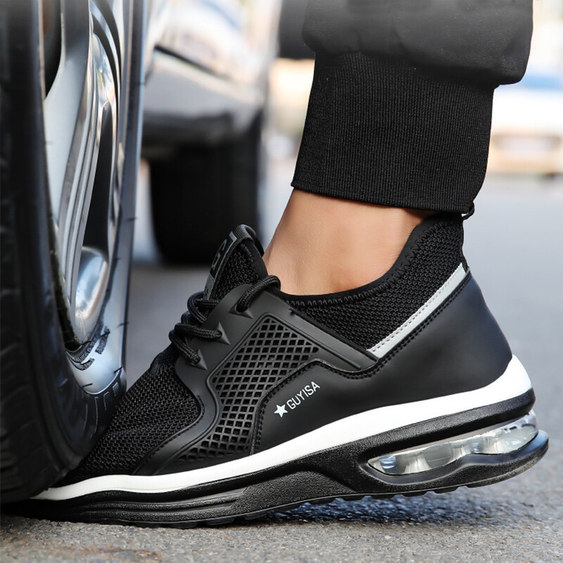 Предпазни обувки със стоманени пръсти Мъжки Дамски работни маратонки Леки дишащи неразрушими работни обувки Мъжки предпазни обувки Ботуши Размер 36-48