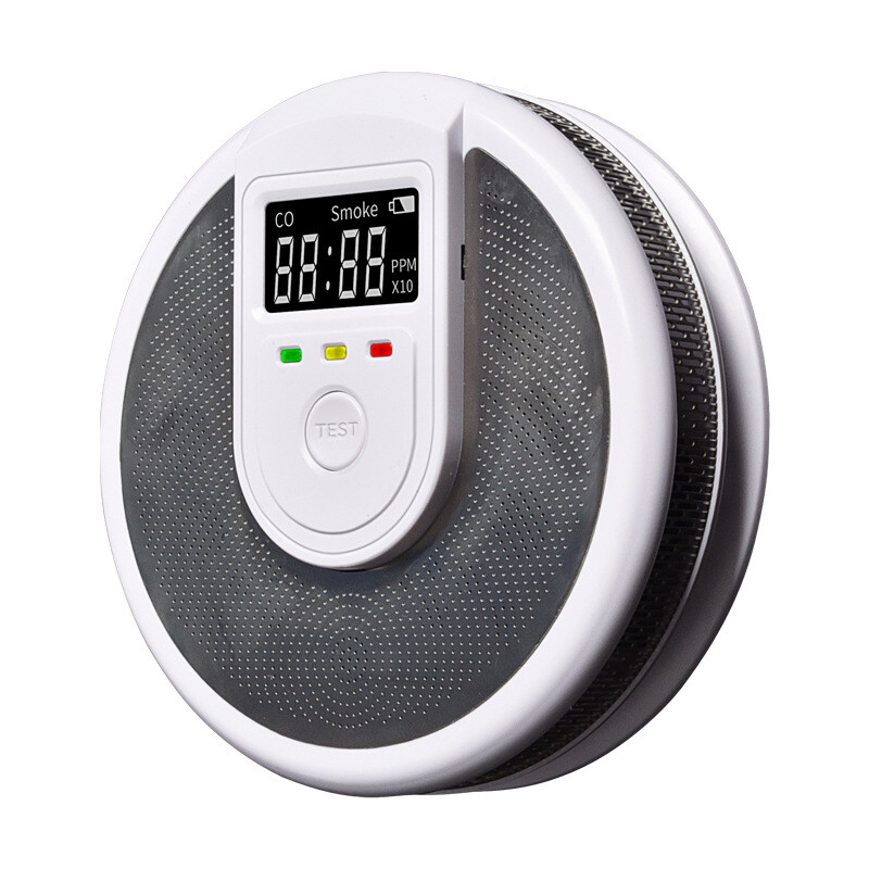 2 vienā Neatkarīgs CO dūmu signalizācijas ugunsdrošības dūmu detektors kompozītmateriāla oglekļa monoksīda sensors mājas biroja skolai