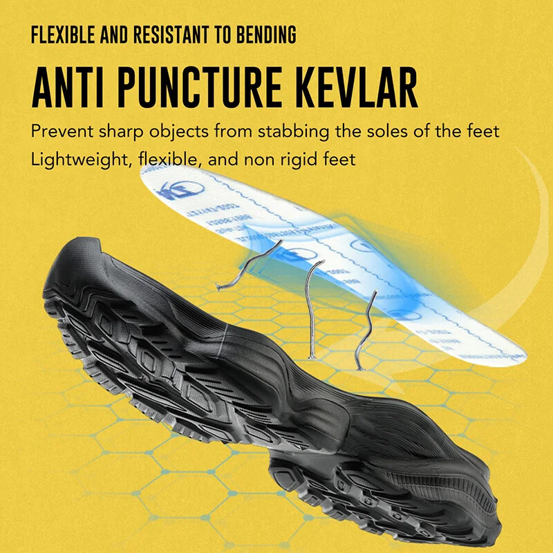 Въртящи се бутони Работни предпазни ботуши Мъжки обувки със стоманени пръсти Устойчиви на пробиване Защитни леки неразрушими обувки Мъжки обувки