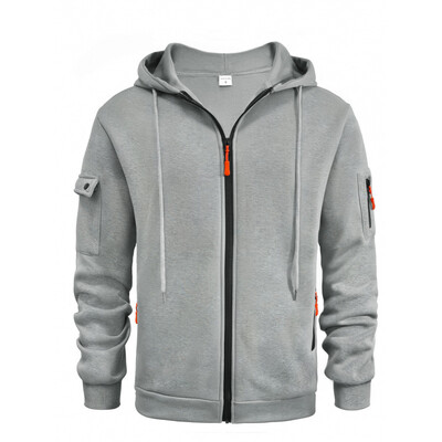 Muške taktičke majice s kapuljačom s poluzatvaračem, jednobojne tople vojne majice od flisa s više džepova, debele jakne s kapuljačom za van