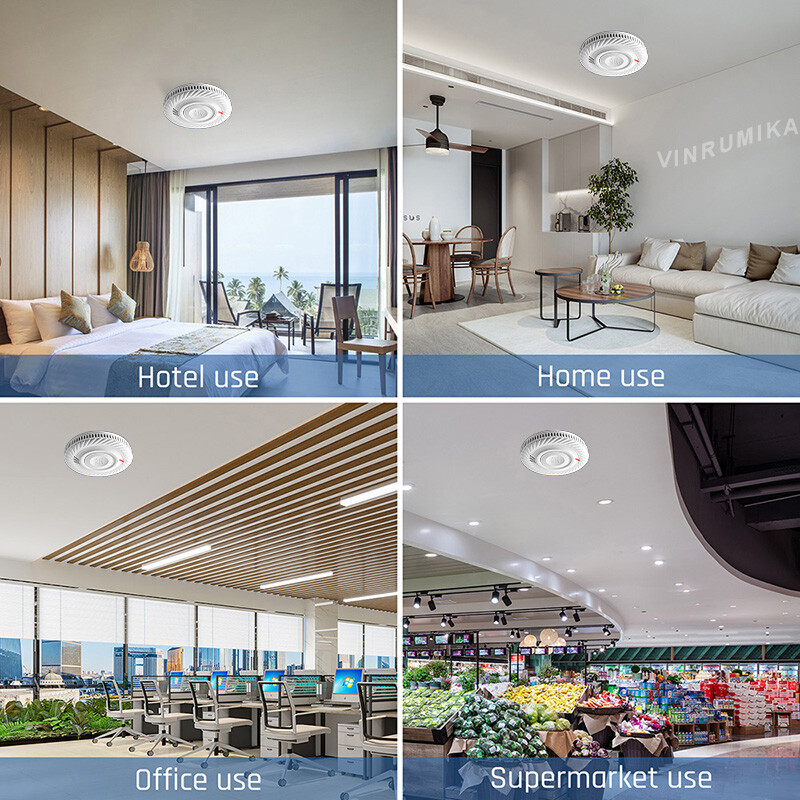 „WiFi Tuya“ funkcija aukštos kokybės dūmų detektorius, įmontuotas 10 metų baterijos salono kambarys, virtuvė, parduotuvė, gaisro apžiūros signalizacijos jutiklis