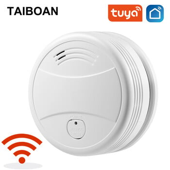 TAIBOAN Tuya WIFI Ανιχνευτής καπνού πυρκαγιάς Σύστημα συναγερμού ασφαλείας για το σπίτι καπνού στον κήπο Home Office SmartLife APP Έλεγχος συναγερμού πυρκαγιάς