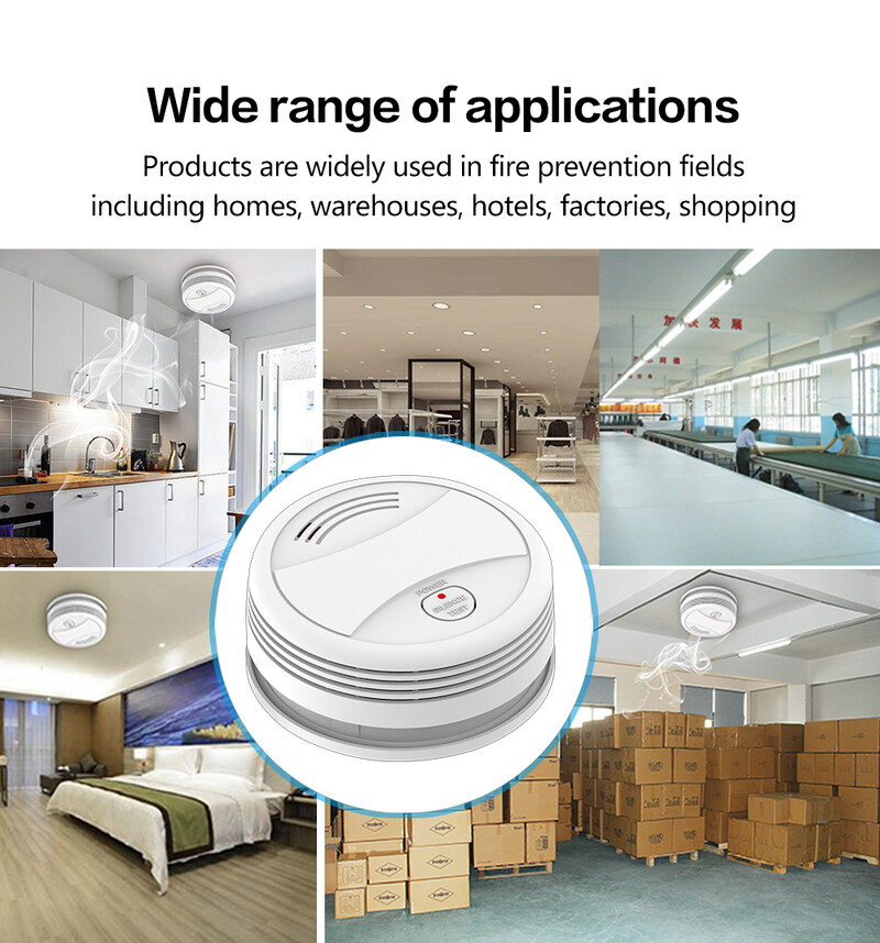 TAIBOAN Tuya WIFI gaisro dūmų detektoriaus apsaugos signalizacijos sistema, skirta sodo dūmų namams, namų biurui SmartLife APP valdymo gaisro signalizacija