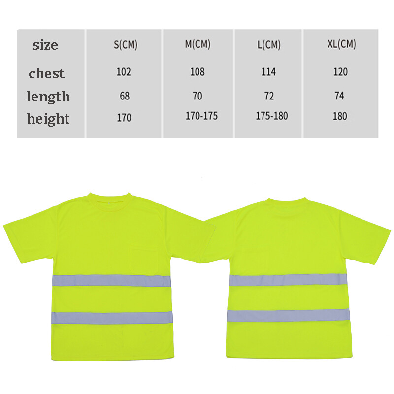 Sigurnosna reflektirajuća sigurnosna radna majica visoke vidljivosti, muška ljetna visoka vidljivost za rad